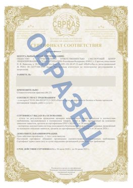 Образец Сертификат СТО 01.064.00220722.2-2020 Дальнереченск Сертификат СТО 01.064.00220722.2-2020 